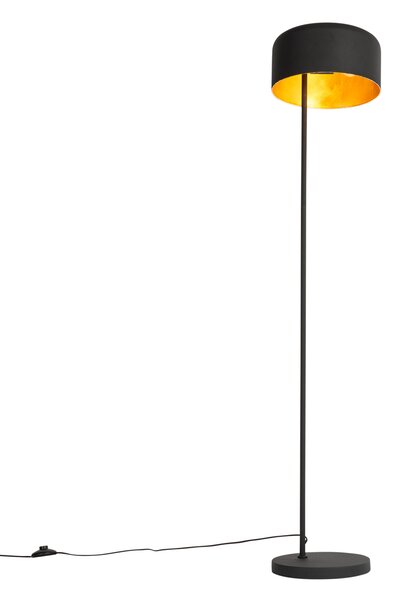 Lampada da terra retrò nera con interno dorato - Jinte