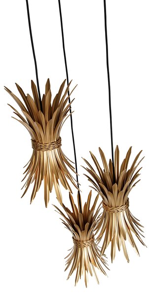 Lampadario Art Déco oro 3 luci - Wesley