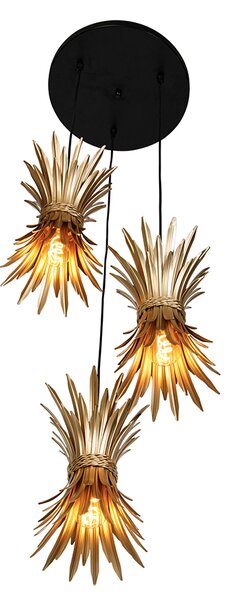 Lampadario Art Déco oro 3 luci - Wesley