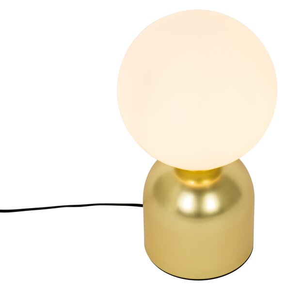Lampada da tavolo Pallon Trend oro con vetro opalino