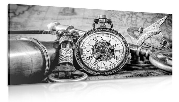 Stampa su tela – Orologi del passato in bianco e nero