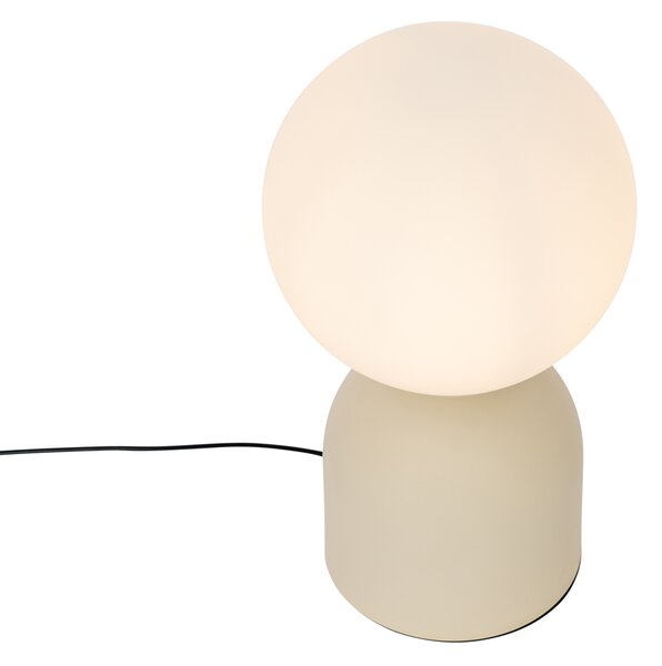 Lampada da tavolo beige con vetro opale - Pallon Trend