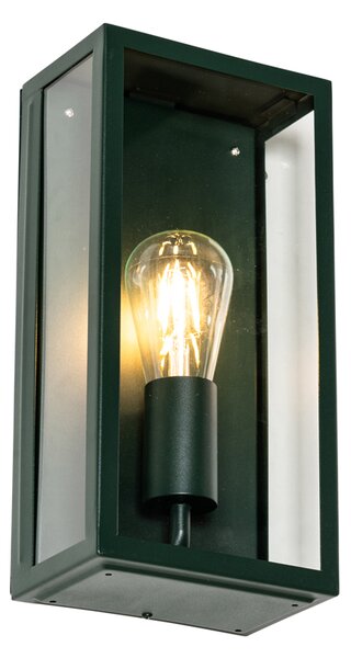 Lampada da parete per esterni industriale verde scuro con vetro IP44 - Rotterdam
