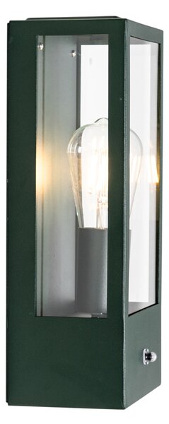 Lampada da parete per esterni verde scuro con sensore crepuscolare IP44 - Rotterdam