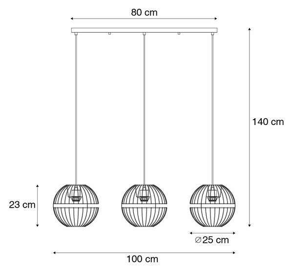 Lampada a sospensione moderna nera 3 luci - Sphaera