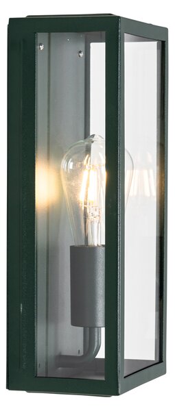 Lampada da parete per esterni industriale verde scuro con vetro IP44 - Rotterdam
