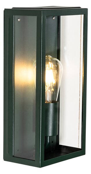 Lampada da parete per esterni industriale verde scuro con vetro IP44 - Rotterdam