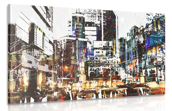 Stampa su tela – Panorama astratto della città