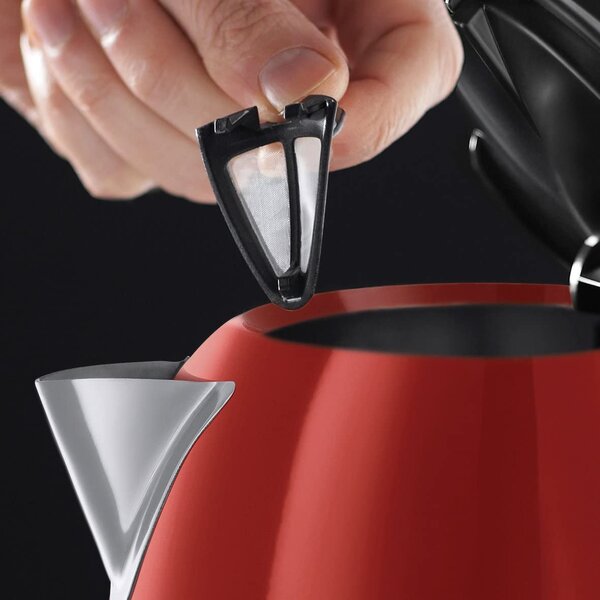 Russell Hobbs Bollitore elettrico Acqua Capacit 1.7 litri Potenza 2400 Watt Acciaio colore Rosso - 20412-70