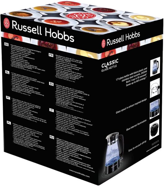 Russell Hobbs Bollitore Elettrico Acqua Capacit 1.7 litri Potenza 2400 Watt Senza fili - 26080-70