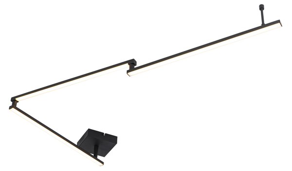 Plafoniera nera 150,8 cm con LED dimmerabile a 3 livelli regolabile - Annuschka