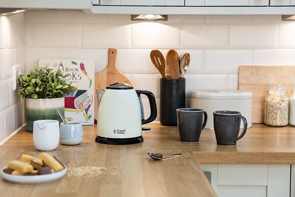 Russell Hobbs Bollitore Elettrico Capacit 1 Litro Potenza 2400 Watt Senza filo colore Crema - 24994-70