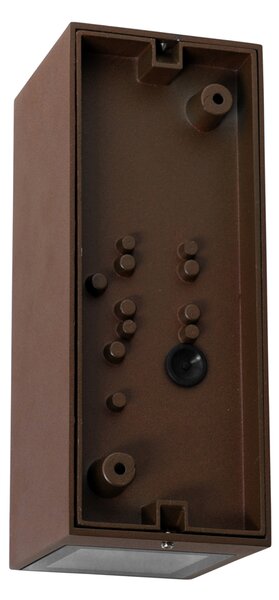 Lampada da parete marrone ruggine 2 luci GU10 AR70 IP44 con sensore di movimento - Baleno