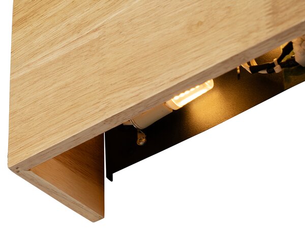 Lampada da parete smart in legno di quercia 24 cm con Wifi G9 - Otan