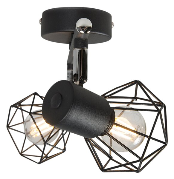 Faretto intelligente nero girevole e orientabile incl. 2 Wifi P45 - Mosh