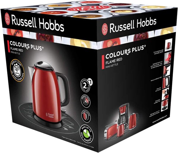 Russell Hobbs Bollitore Elettrico Capacit 1 Litro Potenza 2400 Watt Filtro Estraibile colore Rosso - 24992-70