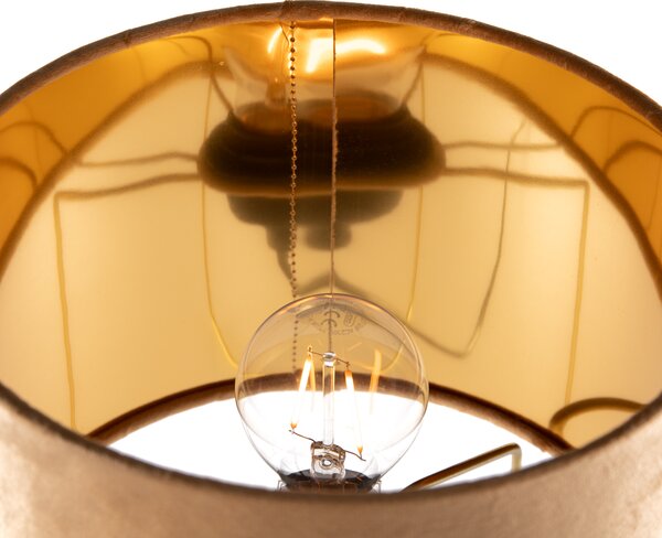 Lampada da tavolo moderna gialla con oro - Rosalina