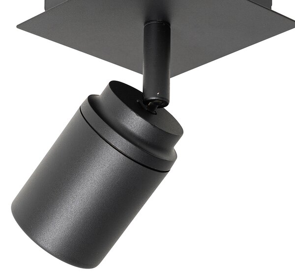 Faretto da bagno nero quadrato IP44 con Wifi GU10 incluso - Ducha