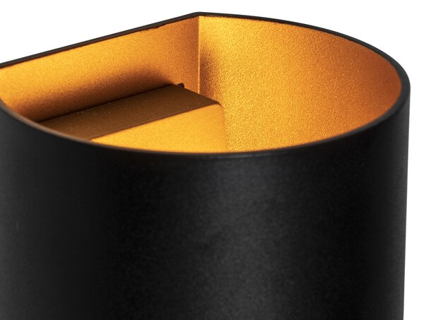 Lampada da parete intelligente nera con ottone incl. Wifi G9 - Sabbio
