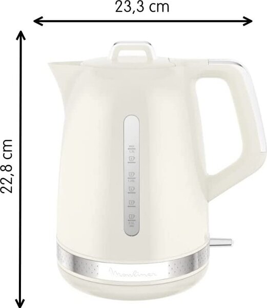 Moulinex Bollitore Elettrico Capacit 1,7 Litri Potenza 2400 Watt Autospegnimento colore Avorio - BY320A10 Soleil BY320