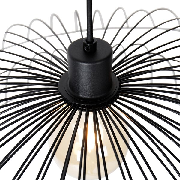 Lampada a sospensione intelligente nera 66 cm incl. Wifi G95 - Pua