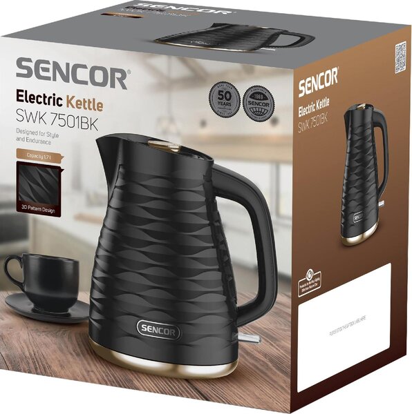 SENCOR Bollitore Elettrico Capacit 1,7 Litri Potenza 2200 Watt colore Nero - SWK7501BK