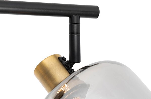 Faretto da soffitto intelligente nero con vetro fumé oblungo incl. 3 Wifi P45 - Zuzanna