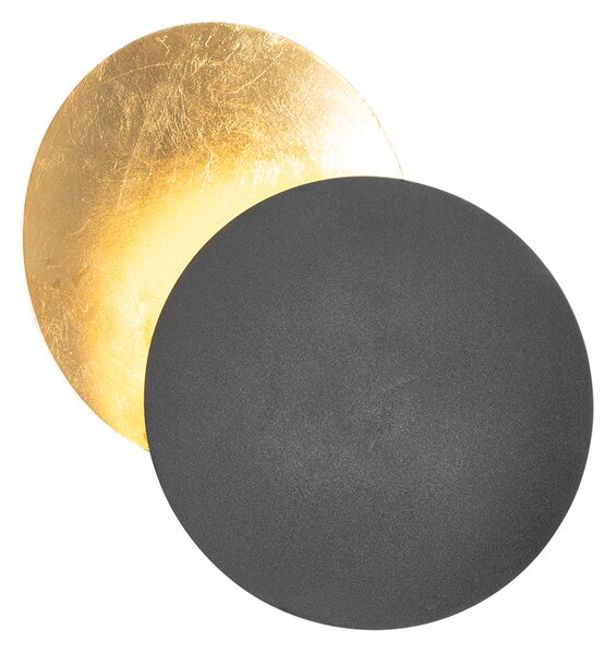 Lampada da parete intelligente nera con oro incl. WiFi G9 - Sunrise
