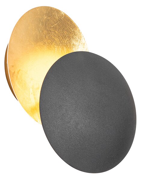Lampada da parete intelligente nera con oro incl. WiFi G9 - Sunrise