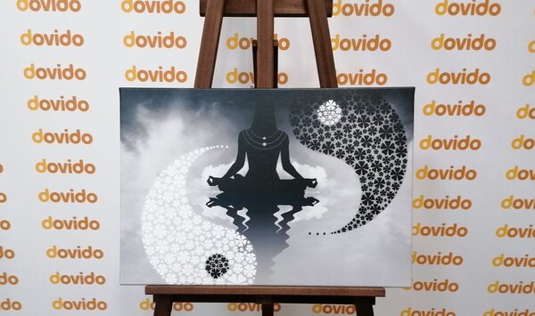 Stampa su tela – Yoga del Jin e Jang in bianco e nero
