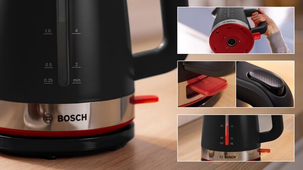 Bosch Bollitore elettrico Capacit 1,7 Litri Potenza 2400 Watt Spegnimento Automatico colore Nero - MyMoment TWK4M223