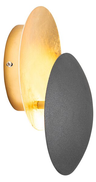 Lampada da parete intelligente nera con oro incl. WiFi G9 - Sunrise