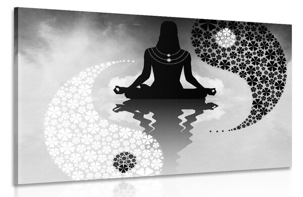 Stampa su tela – Yoga del Jin e Jang in bianco e nero