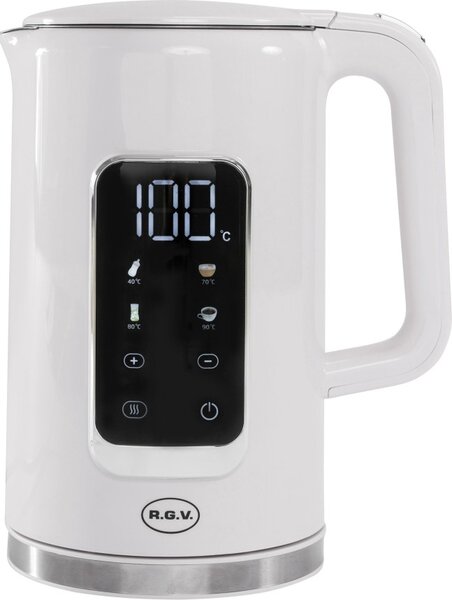 R.G.V. Bollitore Elettrico Capacit 1.7 Litri Potenza 1850-2200 Watt con Controlli Touch colore Bianco - 111420