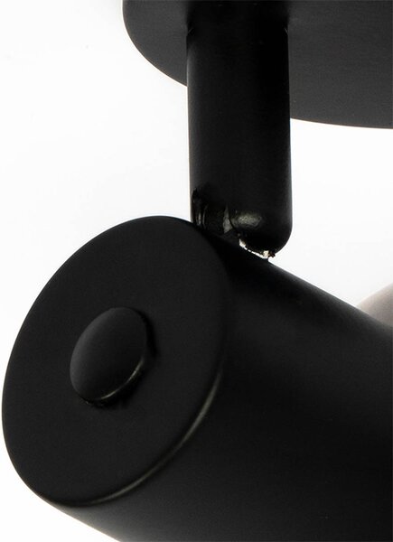 Faretto da soffitto intelligente nero con vetro fumé incl. Wi-Fi P45 - Vidro