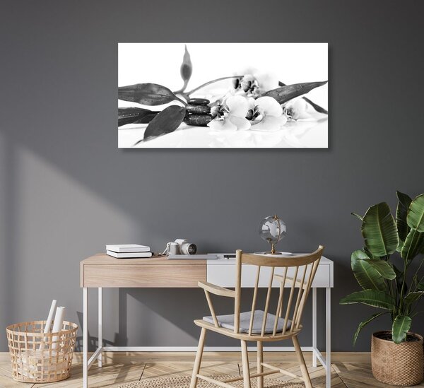 Quadro su tela – Natura morta con pietre Zen in bianco e nero