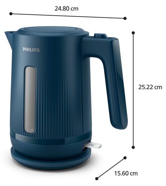 Philips Bollitore Elettrico Capacit 1.7 Litri Potenza 2200 Watt colore Blu - HD9411/70 Serie 3000