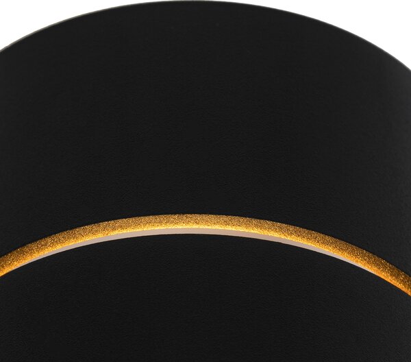 Lampada da parete intelligente nera con interno dorato incl. WiFi G9 - Ria
