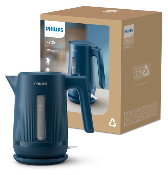 Philips Bollitore Elettrico Capacit 1.7 Litri Potenza 2200 Watt colore Blu - HD9411/70 Serie 3000