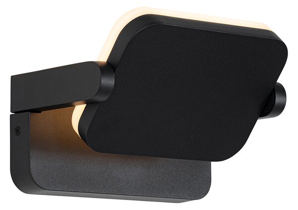 Lampada da parete per esterni nera con LED orientabile - Kamile