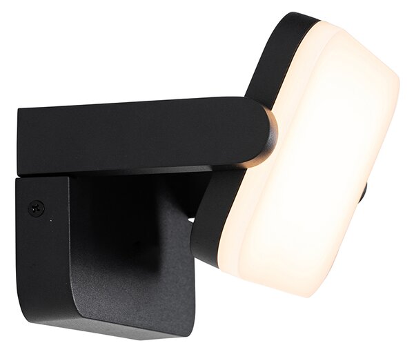 Lampada da parete per esterni nera con LED orientabile - Kamile