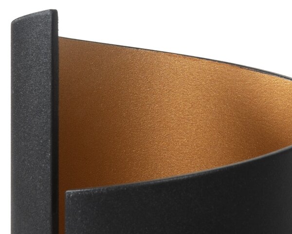 Lampada da parete Smart nera con interno oro incl. Wifi G9 - Faldo