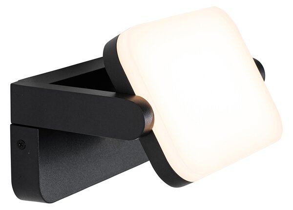 Lampada da parete per esterni nera con LED orientabile - Kamile