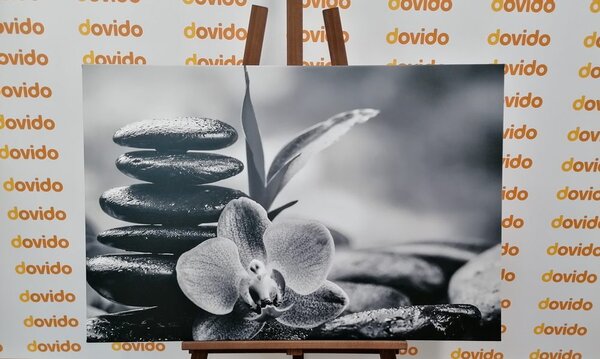Stampa su tela – Composizione Zen meditativa in bianco e nero