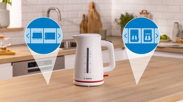 Bosch Bollitore Elettrico Capacit 1.7 Litri Potenza 2400 Watt Spegnimento Automatico colore Bianco - TWK3M121