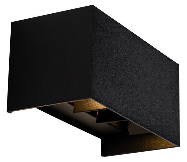 Lampada da parete per esterni nera con LED integrati 4 luci IP54 - Edwin