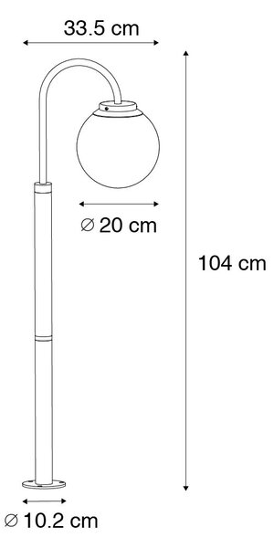 Lanterna moderna nera con plastica 104 cm IP44 - Sfera