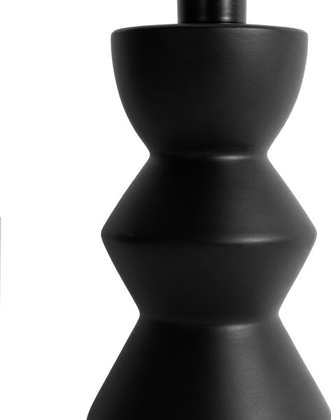 Lampada da tavolo di design con paralume in velluto nero color tortora con oro 35 cm - Alisia