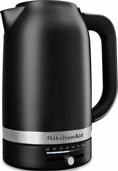 KITCHENAID Bollitore Elettrico con Temperature Regolabile Capacit 1,7 Litri Potenza 2400 Watt in Acciaio Inox Design Retro colore Nero Opaco - 5KE