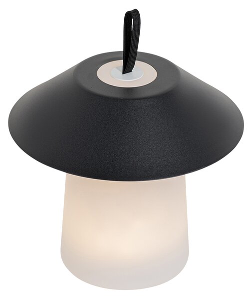 Set di 2 lampade da tavolo a fungo nere con LED ricaricabile - Ivan
